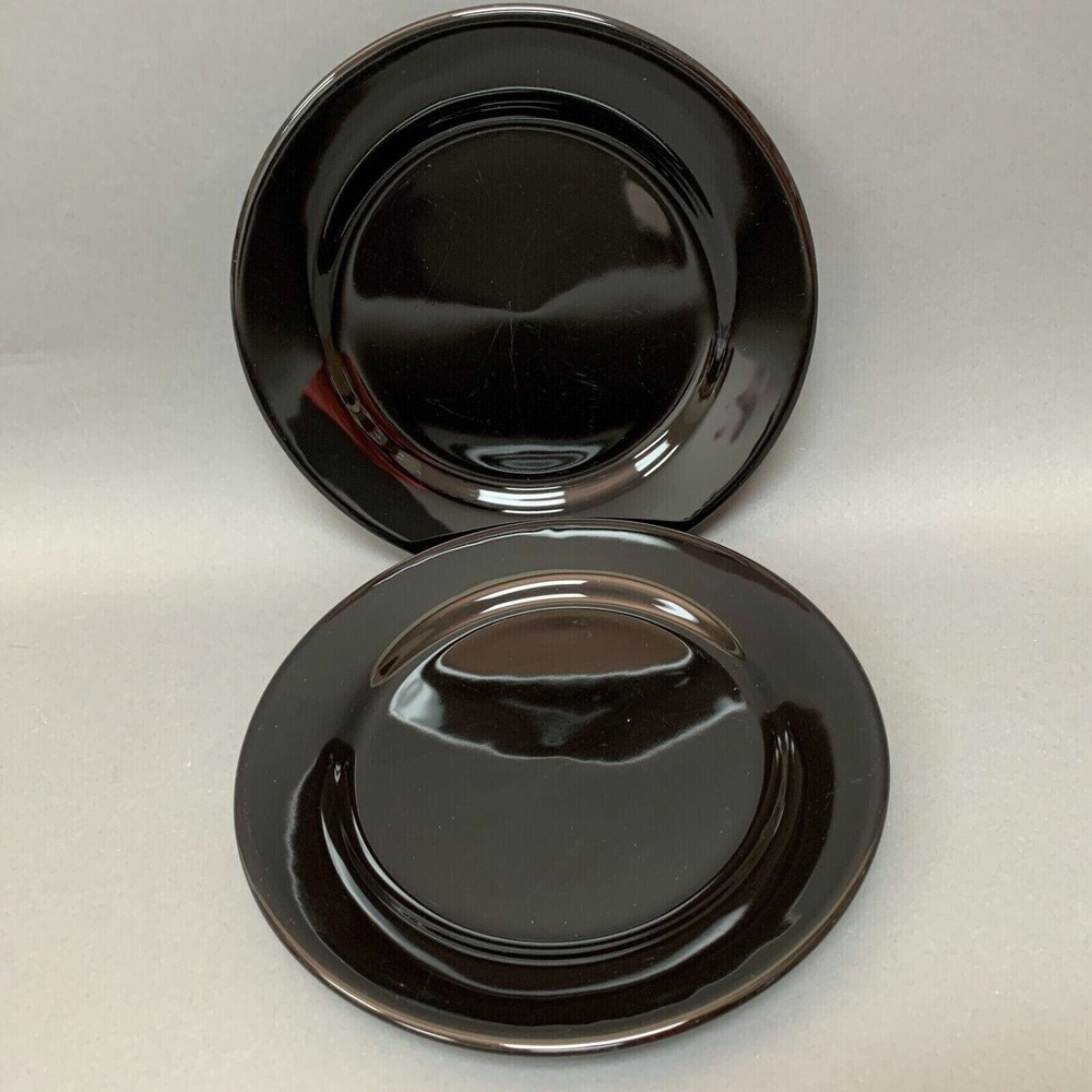 Waechtersbach Germany Black Salad Plates 8 1/2" Lot of 2